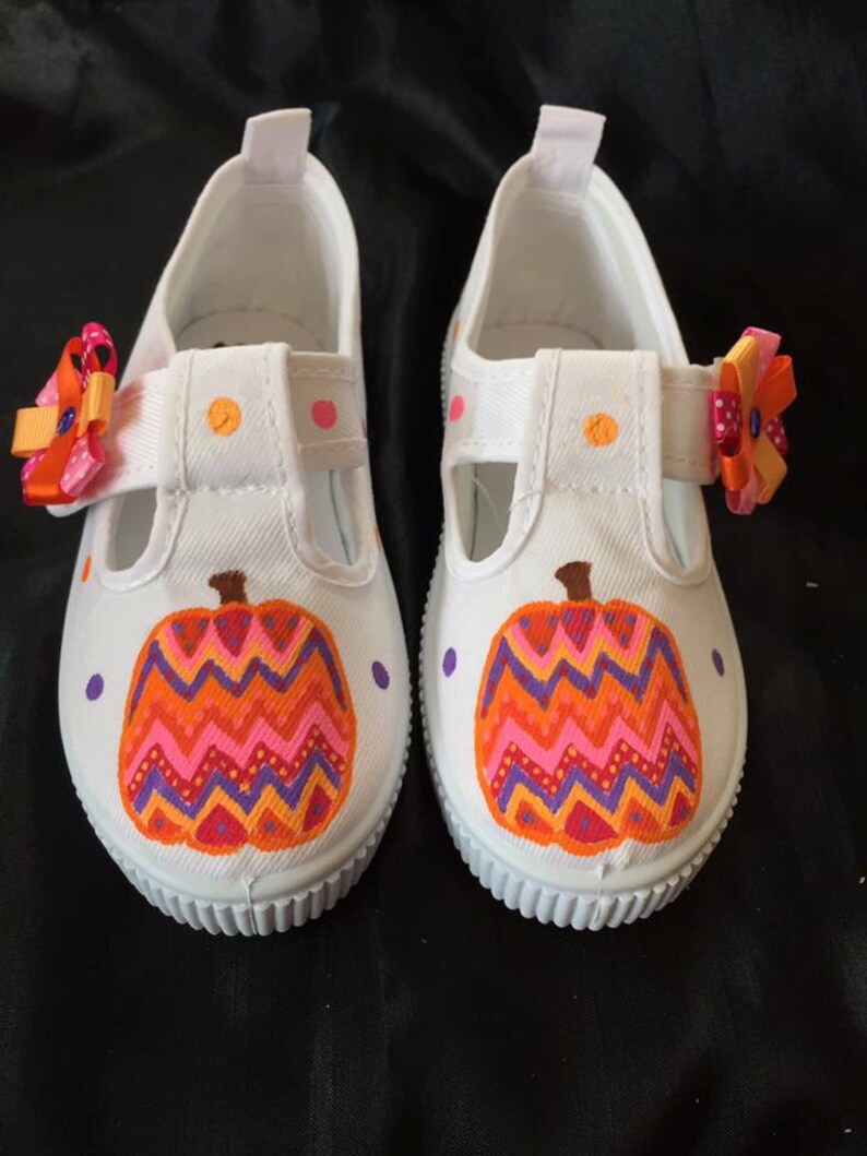 Fall Pumpkin Shoes Hand painted Mary Janes Etsy