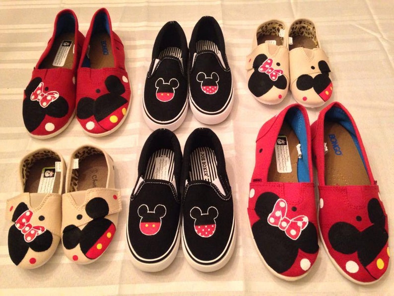 Mickey and Minnie Inspired Hand Painted Shoes - Etsy