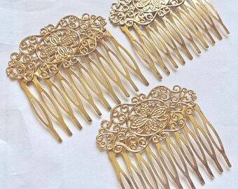 High Quality Antique Bronze Plated Filigree Hair Comb With 14 pins,Nicket Free 20/% off 6pcs