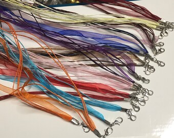 10 pcs Off White Organza Ribbon Waxed Cotton Cord Ribbon Necklace