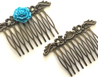 High Quality Antique Bronze Plated Filigree Hair Comb With 14 pins,Nicket Free 20/% off 6pcs