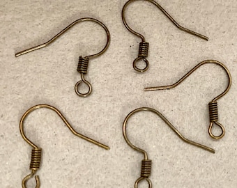 Nickel free...100 pcs Antique bronze earring hooks,antique bronze ear wire,iron ear hook,brass ear wire,antique bronze finding,brass hook