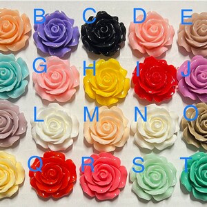 Wholesale...10 pcs Mixed 30 mm Cabochon Flowers,assorted rose flower,30 mm rose resin flower,big rose,mixed rose cabochon,flat back flower