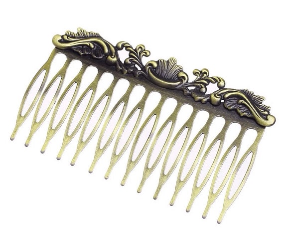 2 Pcs Antique Bronze Hair Combs,brass Hair Comb,iron Hair