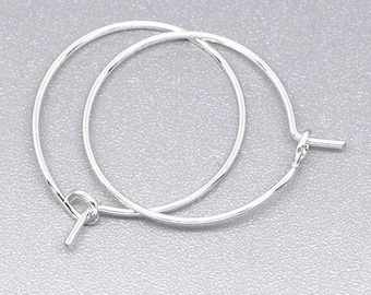 30 pcs Silver Plated Wine Glass Charm Rings: DIY Earring Hoops