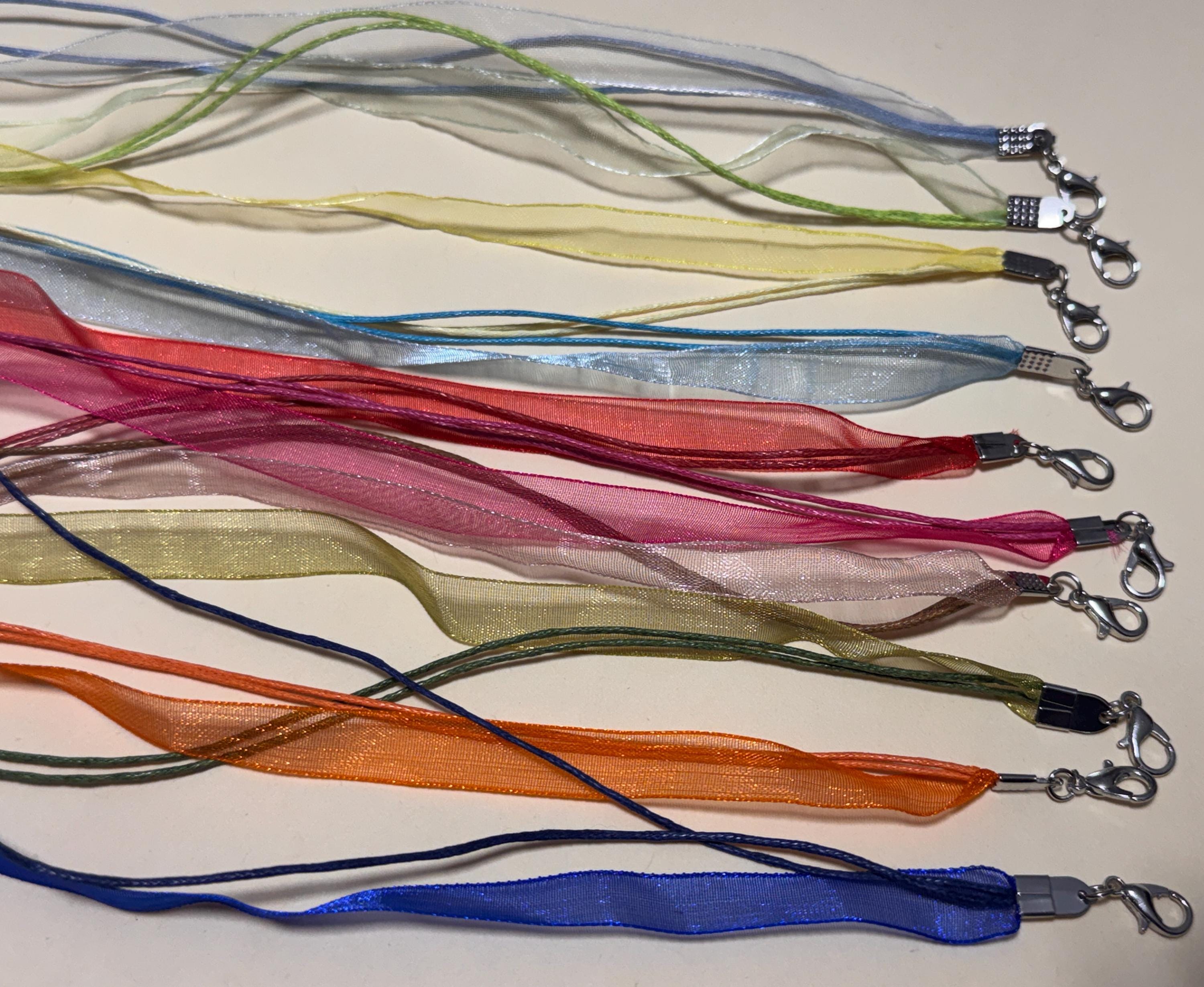 Mixte Ribbon 10 Pcs 10 Colors Mixed Organza Ribbon Waxed Cotton Cord Necklace,mixed ...