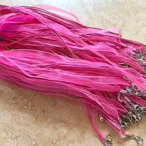 10 pcs Off White Organza Ribbon Waxed Cotton Cord Ribbon Necklace