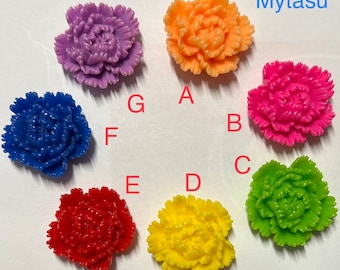 6 Stk. 24 mm Cabochon Blumen, Mix Harz Blume, Blumen Set,gemischte 24 mm Harz Blume,24 mm Cabochon,Konvolut Blume gemischt