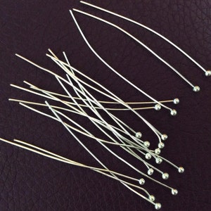 Nickel Free..100 pcs 50 mm Silver Plated Ball Headpins,silver head pin,jewelry finding,brass head pin,silver head pin,silver plated ball pin