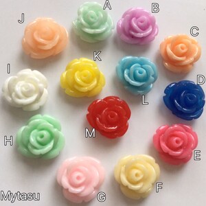 New,,,14 pcs 12 mm Cabochon Flowers,12 mm resin flower,resin flower,flat back cabochon,assorted flower,flower kit,pastel color flower