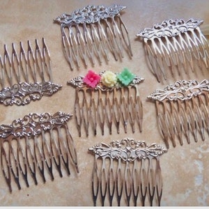 4 pcs Bright Silver Hair Combs,Silver Hair Accessories,wedding hair comb,bridal hair comb,silver hair comb,hair accessories,flower hair comb