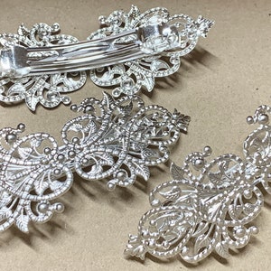 1 pcs Hair Barrettes,Silver color Hair BarrettE,wedding hair Barrettes,silver color findings,silver barrette,perfect for resin cabochon
