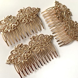 KC Gold Bridal Hair Comb: Floral Wedding Hair Accessory