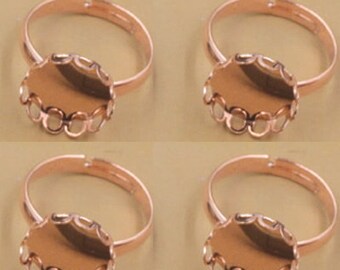10 pcs Rose gold ring pad,12 mm innen ring blank,brass ring,Adjustable Ring blank,brass Findings.rose gold ring blank.brass ring component