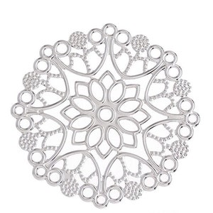 12 pcs 35 mm Platinum filigree pendants,Platinum filigree,brass filigree,platinum connector,platinum pendant filigree,brass base setting