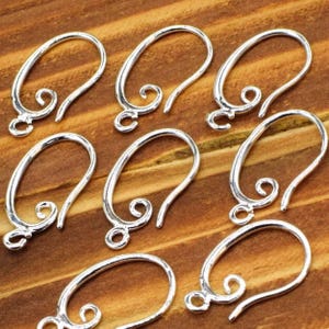 10 pcs Genuine 925 Sterling Silver plated over brass Earring hook,sterling Silver Filled finding,earring hook,Sterling silver filled earwire