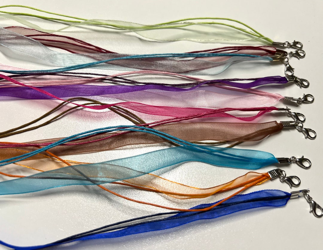 Mixte Ribbon 10 Pcs 10 Colors Mixed Organza Ribbon Waxed Cotton Cord Necklace,mixed ...