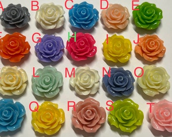 Pick your color…8 pcs 20 mm Cabochon Flowers,20 mm Rose flower,flat back rose Cabochon,resin flower,rose resin flower,rose resin cabochon