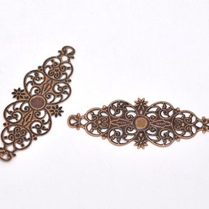 12 pcs Long filigree,Red Copper,Base setting,copper connector,copper filigree,copper Link,copper finding,brass filigree,copper filigree