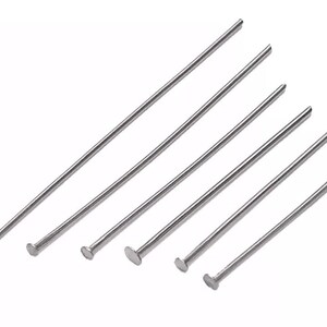 Mezclado de 350 piezas de pasador de cabeza de color plateado de 16 mm a 30 mm, pasador de cabeza de color plateado. ajuste de pendiente, alfiler de cabeza, ajuste de pendiente, hallazgos de plata, plata