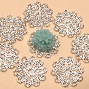 18 pcs Silver filigree,17 mm silver connector,brass connector,iron filigree,filigree,silver Link,silver finding,silver plated filigree