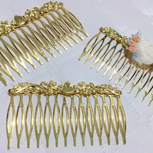 2 peignes à cheveux vintage dorés, peigne à cheveux dorés, peigne à cheveux en fer, peigne à cheveux de mariage, peigne à cheveux de mariée, accessoires pour cheveux, peigne à cheveux antique