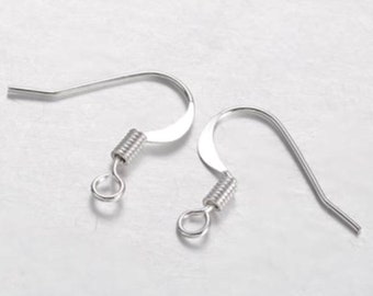 Nickel Free,,80 pcs Silver earring hooks,Iron Fish hooks, silver finding,earring setting,silver ear wire,silver earring hook,silver finding