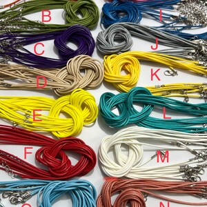 10 pcs Waxed cotton Cord Necklace,leather Waxed cord necklace with clasp,leather waxed cord necklace,cord necklace,leather cord necklace