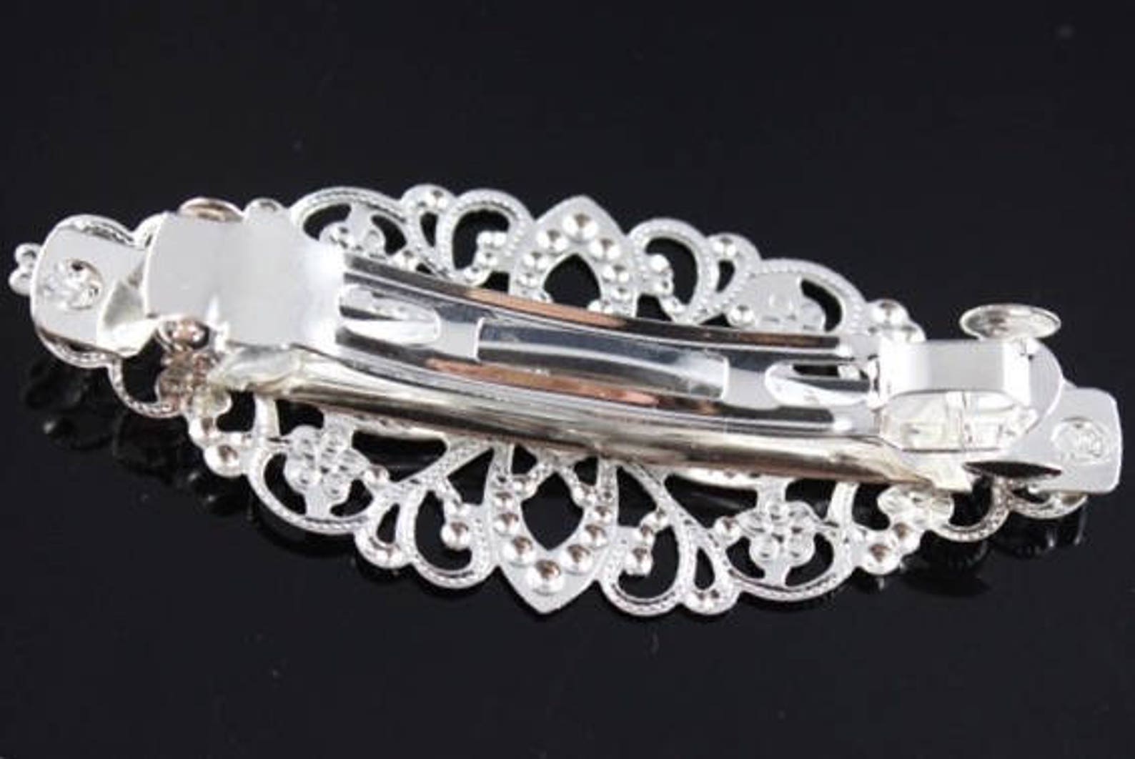 1 Pcs Hair Barrettes Silver Flower Hair Barrettes Iron Etsy