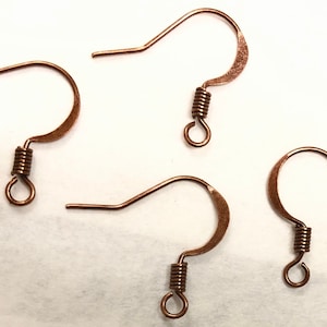 Nickel Free,,100 pcs Antique Copper earring hook,copper Ear wire,brass findings,red Copper earring hook,Copper earring hook,copper ear wire