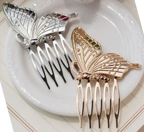 2 Pcs Butterfly Hair Comb,bridal Hair Comb,silver Hair Comb  display picture 3