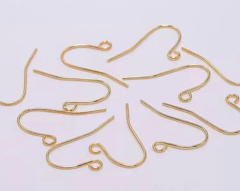 93 piezas ganchos de pendiente de color oro, anzuelo de pescado de color dorado, búsqueda de oro, ajuste de pendiente de oro, alambre de oreja de latón, pendiente de oro Hallazgos, oro claro
