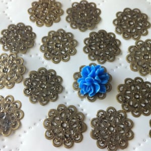 40 Pcs 18 Mm Filigree Pendants, Antique Bronze, Filigree,connector ...