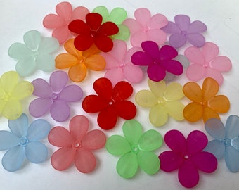 30 st blandade färger Lucitblomma, Transparent blomma, Frostad, färgglad Lucitblomma, Färgad, Lucitblomma, transparent Lucitblomma, blomkit