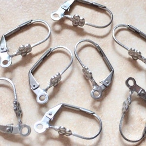 16 pcs 304 Stainless Steel Lever Back Earring hoop,Stainless steel ear wire,stainless steel lever back ear hoop,stainless steel ear hoop