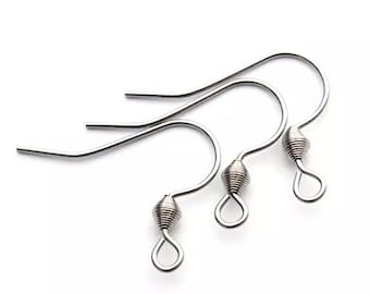 8 pcs 304 Stainless Steel earring hook,stainless steel ear wire,stainless Steel findings,stainless steel earring setting,brass earring hook