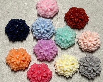 12 Stk. 12 mm Mixed Lot Cabochon Blumen,12 mm Resin Blume,Resin Cabochon Blume,Blumen Set,Bobby Pin Blank, Ring, Ohrring,Anhänger