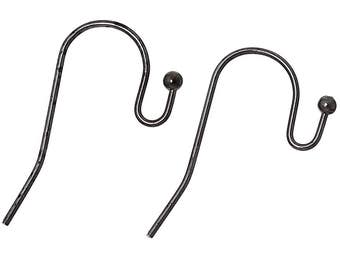 Nickel Free,,50 pcs Gunmetal Earring hooks,gunmetal Fishhook,Copper ear wire,Copper earring hook,copper ear wire,gunmetal earring hook