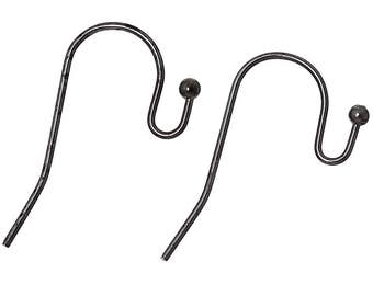 May include: Two silver earring hooks with a small ball at the end of each hook.