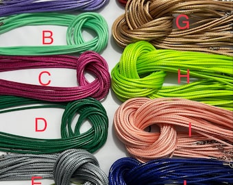 10 pcs Waxed cotton Cord Necklace,2 mm,mixed color,Waxed cord necklace with  clasp,waxed cord necklace,cord necklace,leather cord necklace