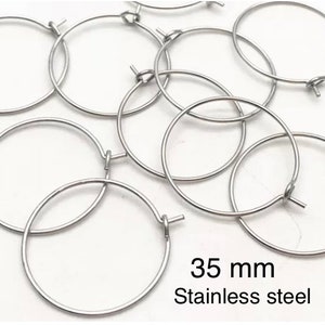 20 Stück Edelstahl Wein Charme, Edelstahl Glas Wein Charm Ring, Edelstahl finden, Edelstahl Ohrring Einstellung, Ohrring Reifen
