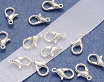 Nickel frei... 36 Stück Silber vergoldete Karabiner Verschluss, Befund Silber, Silber vergoldet Greiferhaken, Silberverschluss, Silber Karabiner-Verschluss (B 5)
