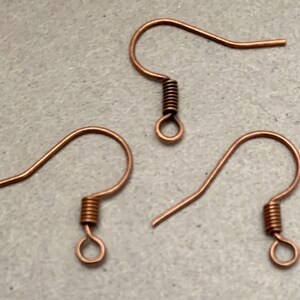 Nickel Free,,100 pcs Red Copper earring hook,red copper Ear wire,Brass earring hook,red Copper fish hook,Copper earring hook,copper ear wire