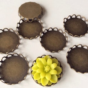 16 pcs 18 mm flat round Antique Bronze bezel setting,18 mm bezel setting,base setting,brass bezel,antique bronze bezel setting