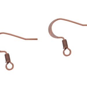 Nickel Free,,100 pcs Red Copper earring hooks,red copper Fishhooks,Copper finding,red Copper  fish hook,Copper earring hook,copper ear wire