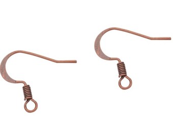 Nickel Free,,100 pcs Red Copper earring hooks,red copper Fishhooks,Copper finding,red Copper  fish hook,Copper earring hook,copper ear wire