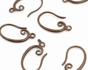 10 pcs Antique bronze earring hooks, Fishhooks,brass earring hook brass ear wire,brass fishhook,antique bronze earring hook
