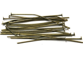 Níquel libre... 200 piezas 50 mm de largo Dedos de bronce antiguo, pasador de bronce antiguo, ajuste de pendiente, pasador de cabeza, pasador de cabeza de latón, pasador de cabeza de hierro, pasador