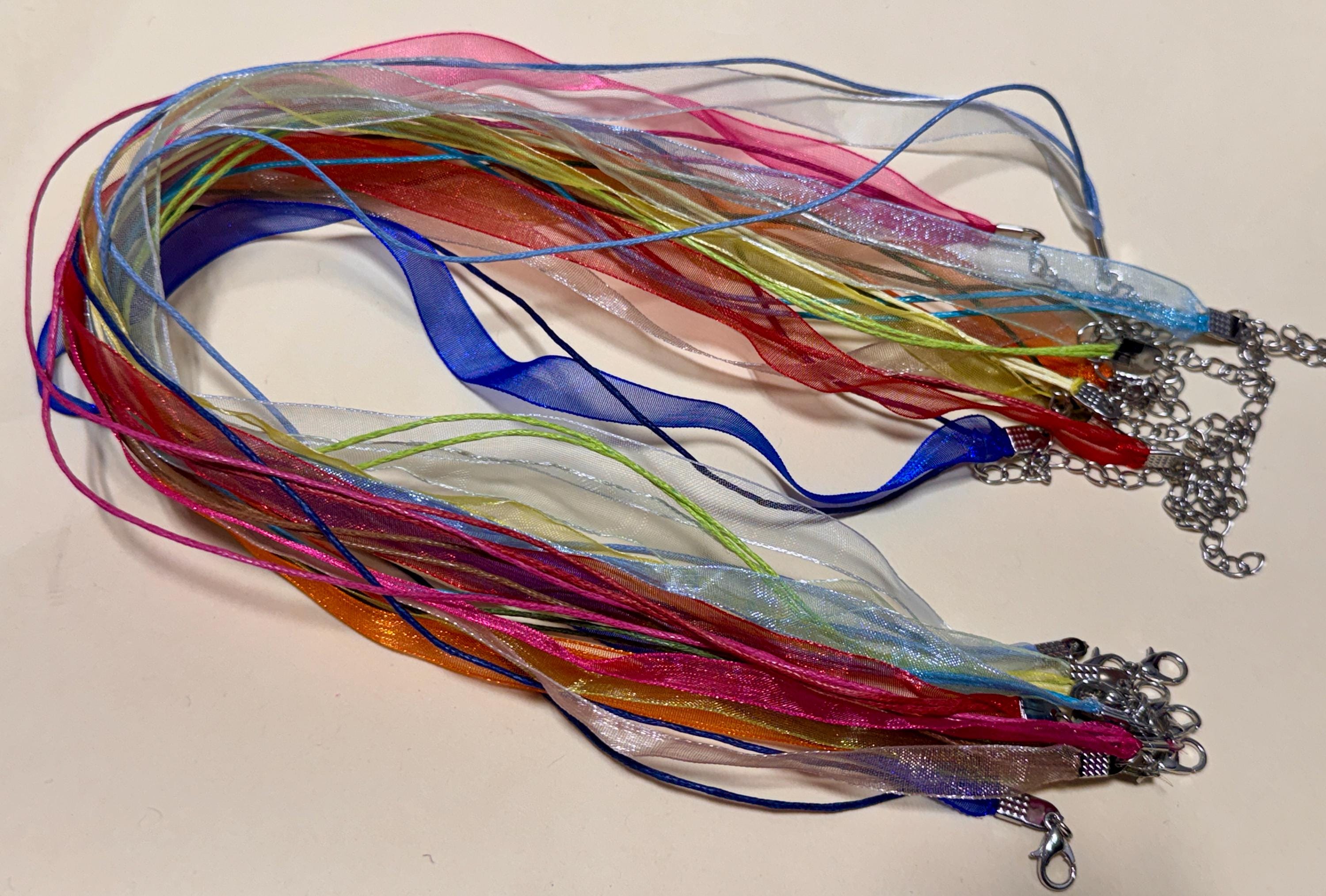 Mixte Ribbon 10 Pcs 10 Colors Mixed Organza Ribbon Waxed Cotton Cord Necklace,mixed ...