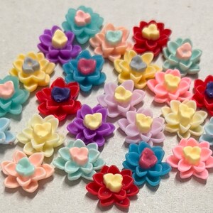 24 pcs 14 mm Mixed Cactus Cabochon flower .14 mm Cactus resin flower,resin floweR,flower kit,14 mm lotus resin flower,mixed lotus cabochon